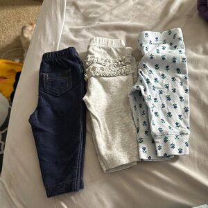 Cartier Kids Leggings Set - Navy, Light Gray, Floral White